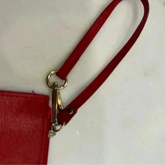 Michealla barri red leather wristlet made in Italy NWOT - Picture 9 of 9